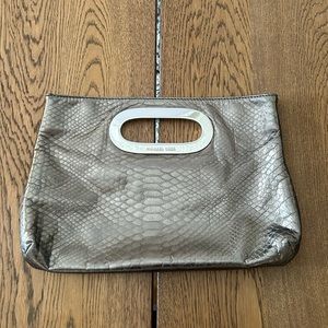 Metallic Snakeskin Michael Kors Clutch